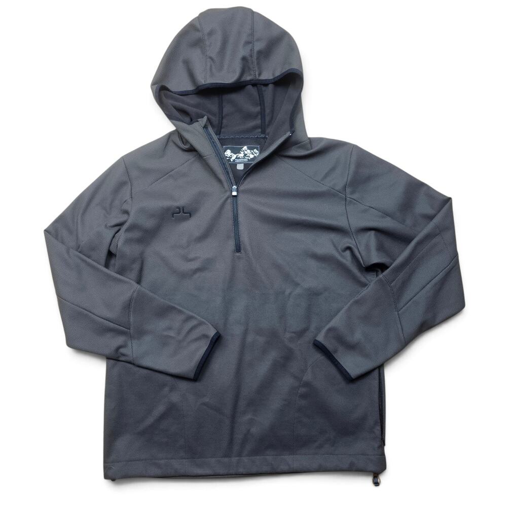 POWDERHORN 1/4 Zip Tech Hoodie Mens L Snowboarding Ski Outdoor Minimalist Casual
